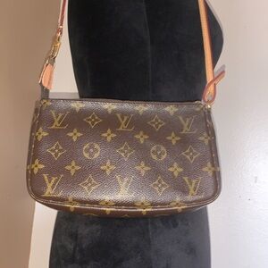 Vintage Louis Vuitton Pouchette Accessories Authentic Brown LV Monogram